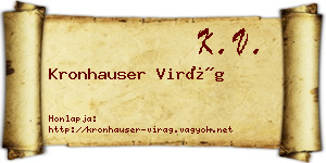 Kronhauser Virág névjegykártya